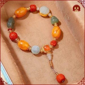 Vòng tay sáp ong Hetian ngọc bích Pixiu - Trang Sức Nữ Lễ Hội
