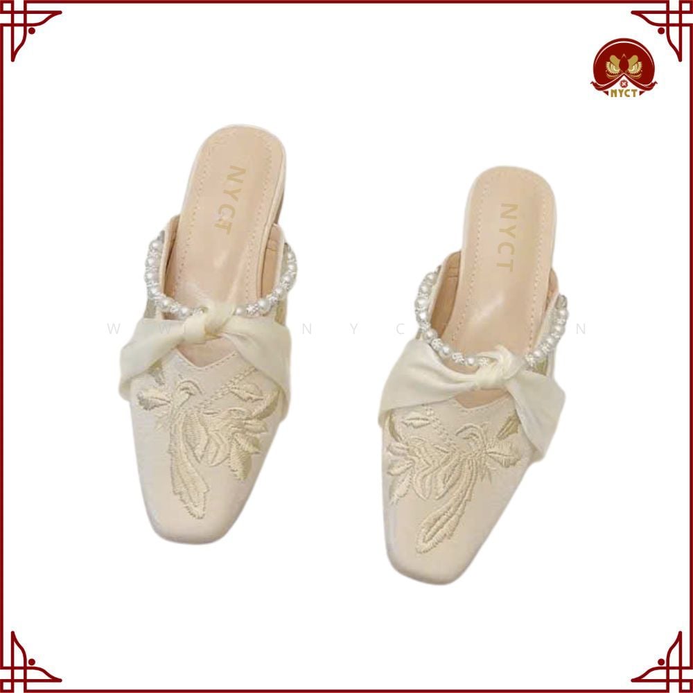 Giày Dép Thêu Hanfu Phong Cách Châu Á Mới NYCT - Dành Cho Nữ Xuống Phố - Ảnh 3