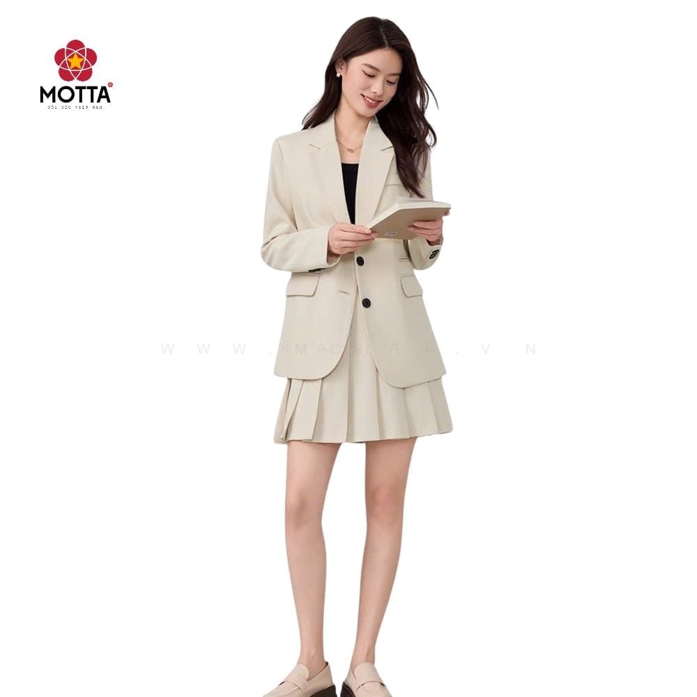 Bộ Vest Nữ Kèm Váy Xếp Ly Dành Cho Nữ Công Sở - Ảnh 4