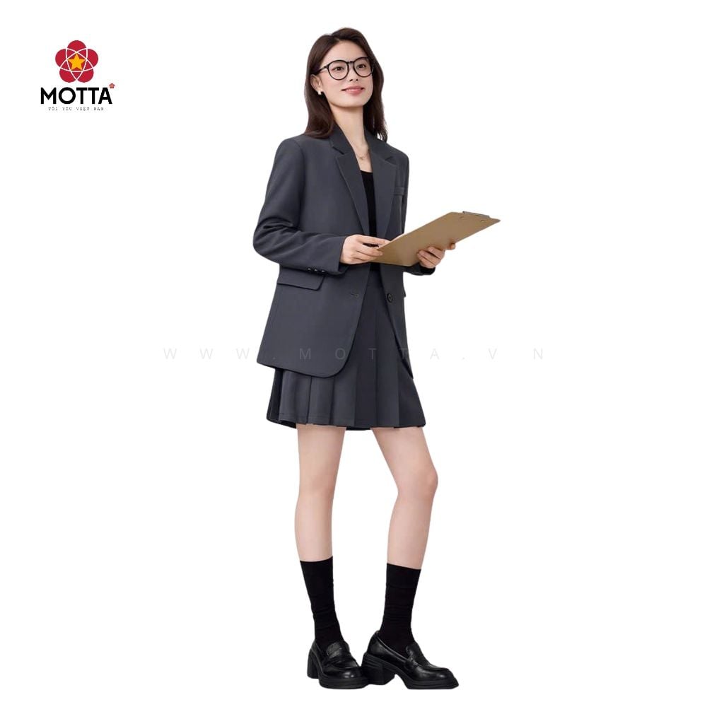 Bộ Vest Nữ Kèm Váy Xếp Ly Dành Cho Nữ Công Sở