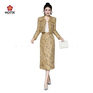 Set Tweed Motta Áo Lửng & Chân Váy Midi Dành Cho Nữ Công Sở, Xuống Phố, Sự Kiện