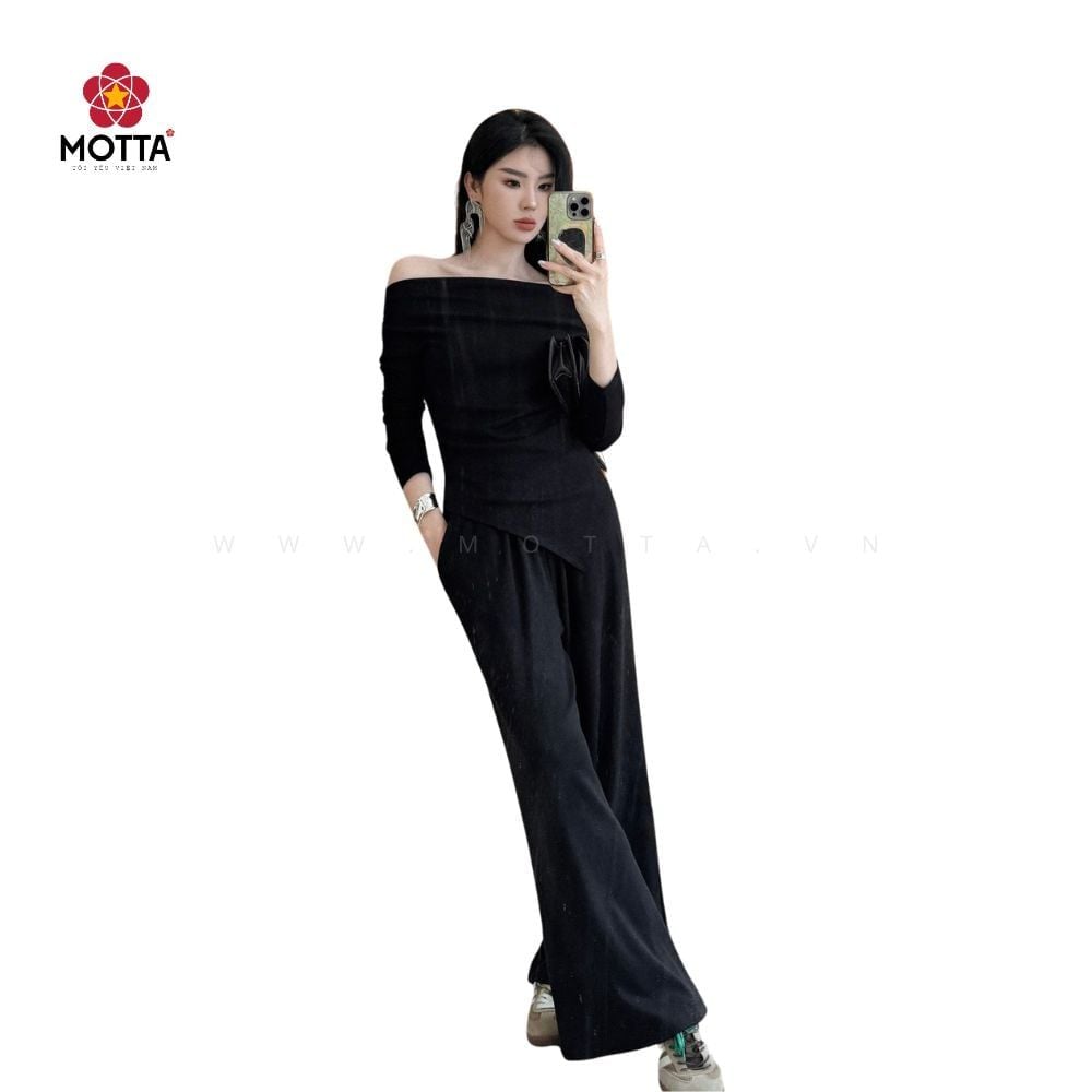 Set Bộ Áo & Quần Trễ Vai Motta Sang Trọng Dành Cho Nữ Sự Kiện, Công Sở, Xuống Phố - Ảnh 2