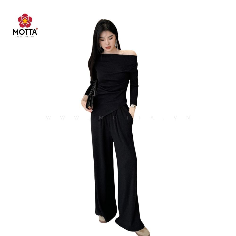 Set Bộ Áo & Quần Trễ Vai Motta Sang Trọng Dành Cho Nữ Sự Kiện, Công Sở, Xuống Phố - Ảnh 3