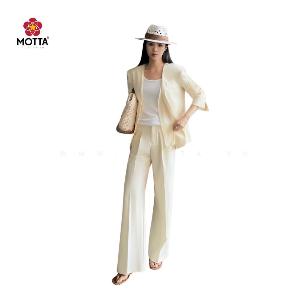 Set Vest Nữ Nâu Kem & Quần Ống Suông Thanh Lịch Dành Cho Nữ Công Sở, Sự Kiện - Ảnh 4