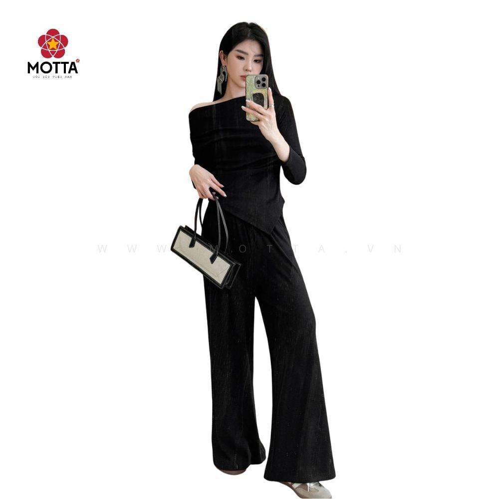 Set Bộ Áo & Quần Trễ Vai Motta Sang Trọng Dành Cho Nữ Sự Kiện, Công Sở, Xuống Phố - Ảnh 4