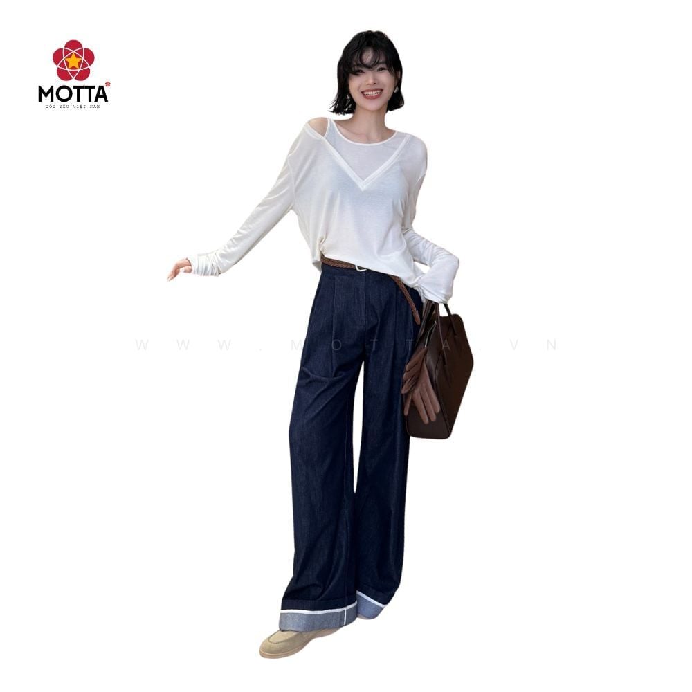 Set Áo Thiên Nhiên & Quần Suông Gập Lai Sang Trọng Dành Cho Nữ Xuống Phố - Ảnh 7