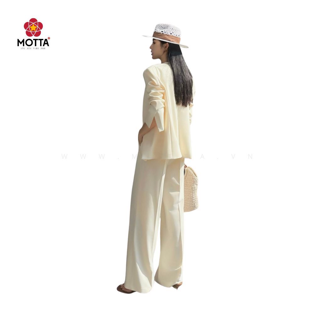 Set Vest Nữ Nâu Kem & Quần Ống Suông Thanh Lịch Dành Cho Nữ Công Sở, Sự Kiện - Ảnh 5