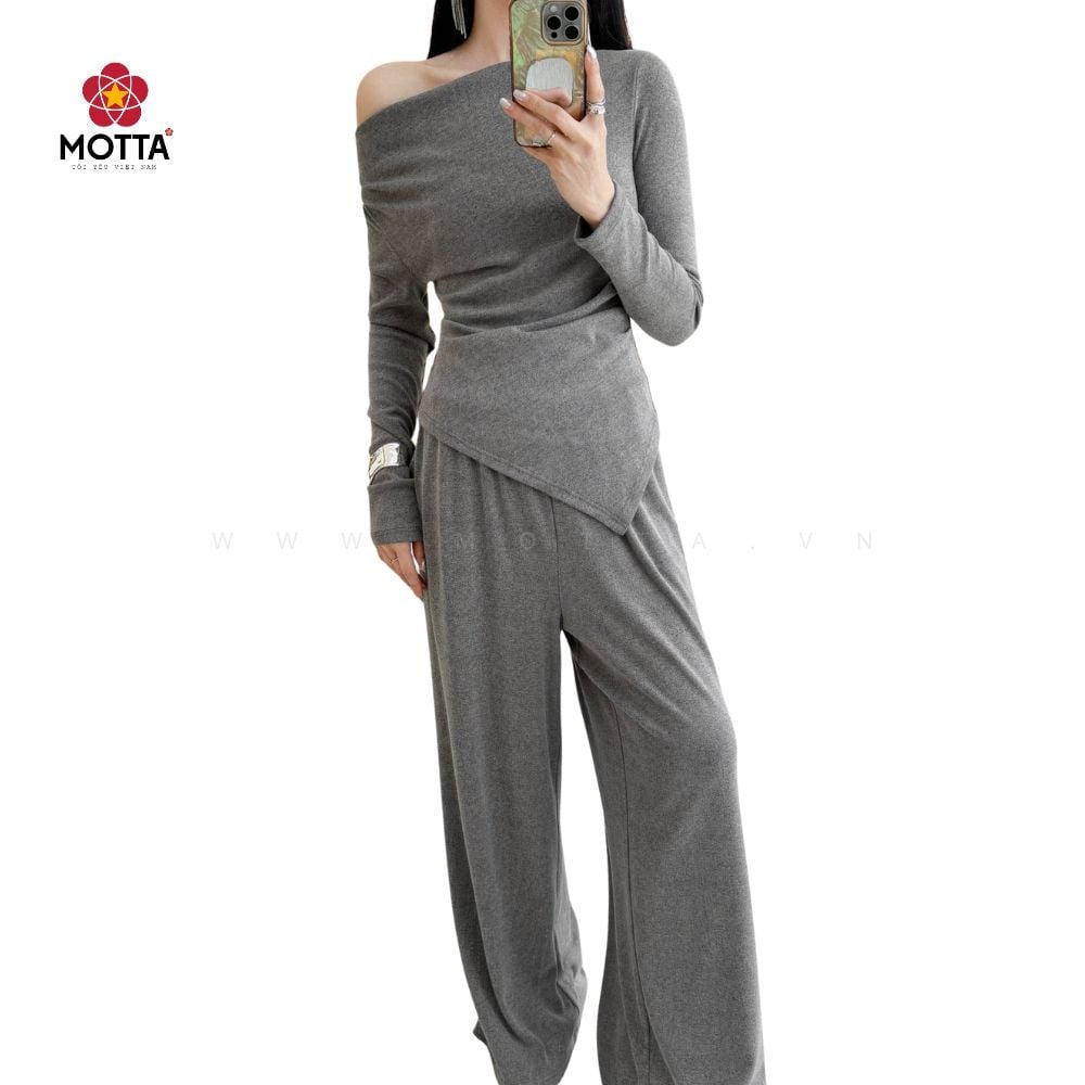 Set Bộ Áo & Quần Trễ Vai Motta Sang Trọng Dành Cho Nữ Sự Kiện, Công Sở, Xuống Phố - Ảnh 6