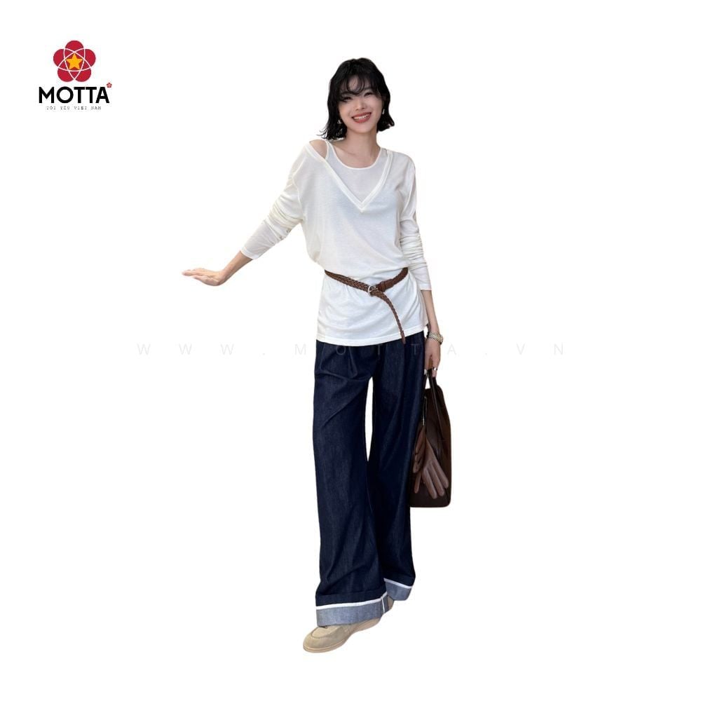 Set Áo Thiên Nhiên & Quần Suông Gập Lai Sang Trọng Dành Cho Nữ Xuống Phố - Ảnh 6