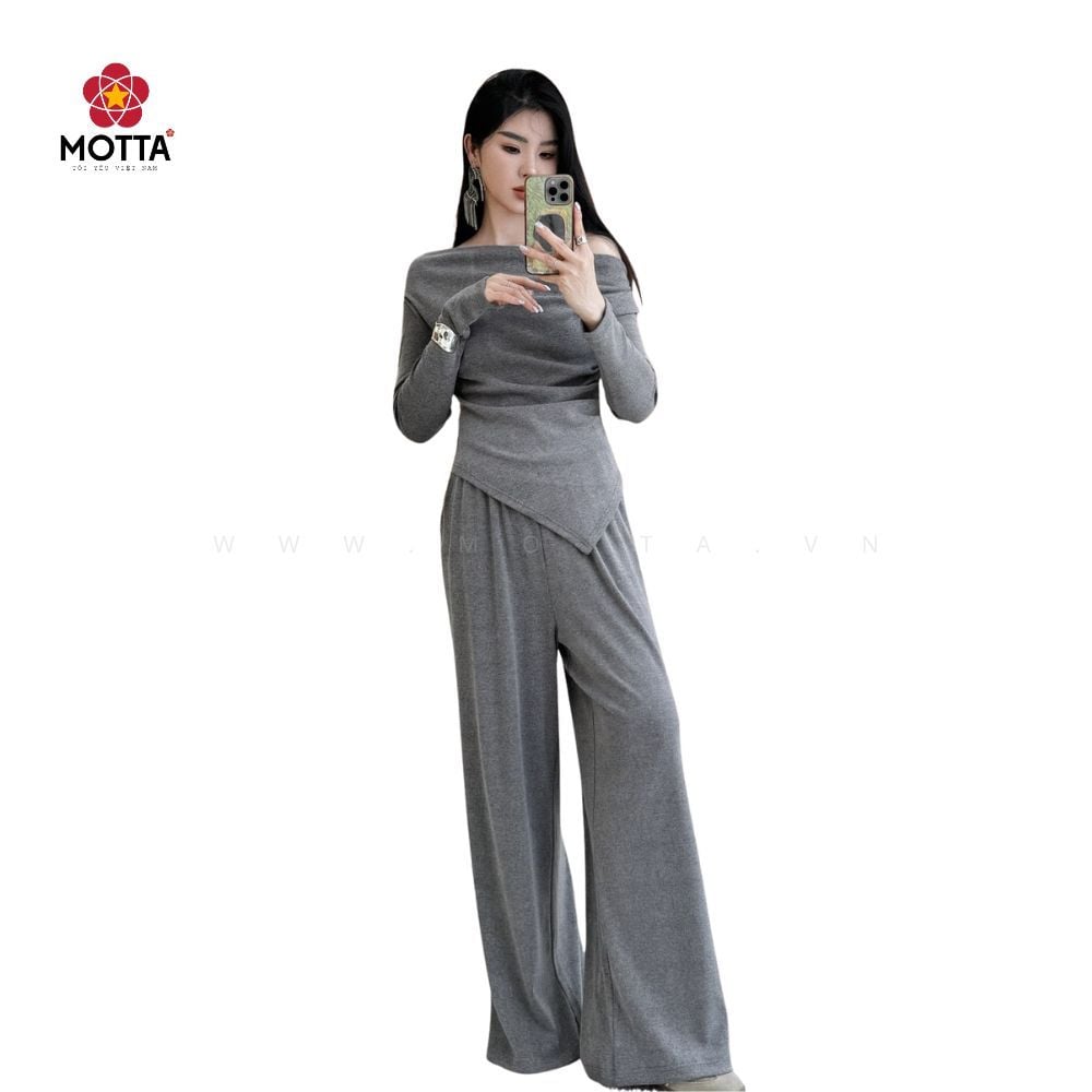Set Bộ Áo & Quần Trễ Vai Motta Sang Trọng Dành Cho Nữ Sự Kiện, Công Sở, Xuống Phố - Ảnh 7