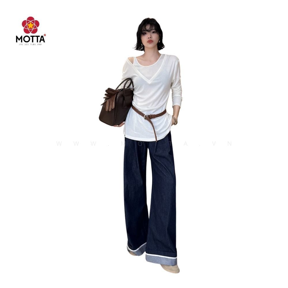 Set Áo Thiên Nhiên & Quần Suông Gập Lai Sang Trọng Dành Cho Nữ Xuống Phố - Ảnh 5