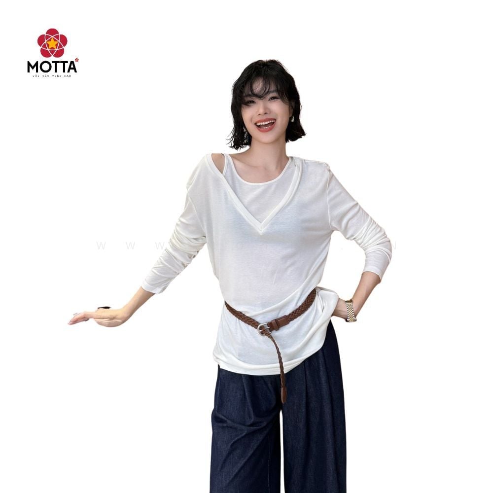Set Áo Thiên Nhiên & Quần Suông Gập Lai Sang Trọng Dành Cho Nữ Xuống Phố - Ảnh 3